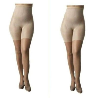 Two Spanx Womens In Power High Waist Shaping Sheers Plus Size E BOGO Beige Sand